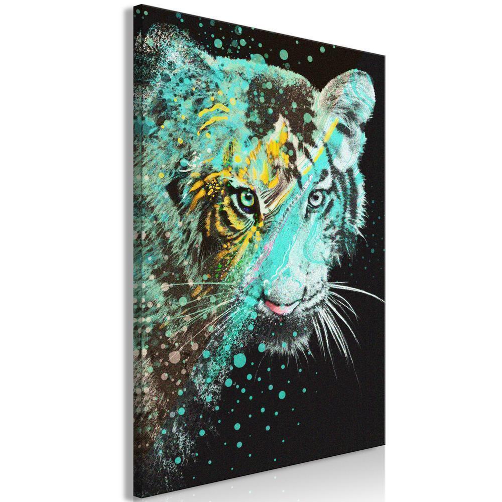 Canvas Print - Mint Tiger (1 Part) Vertical-ArtfulPrivacy-Wall Art Collection