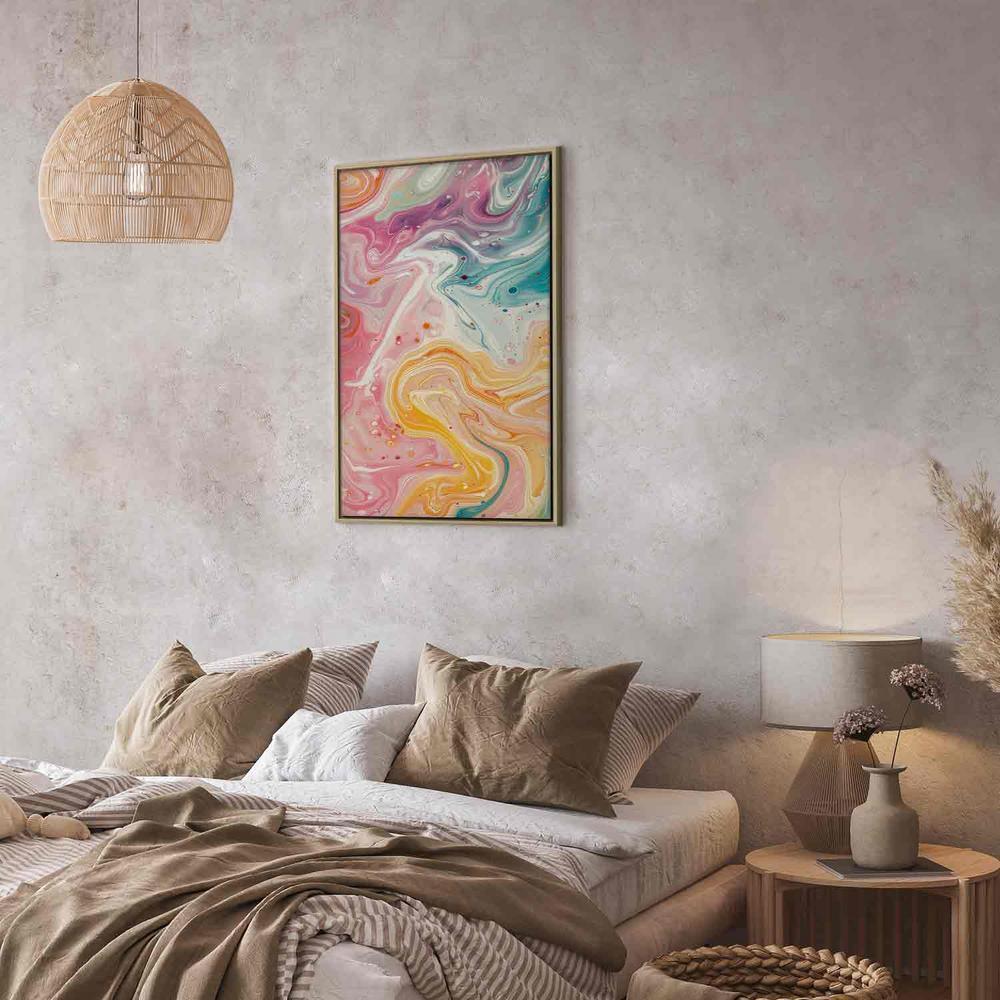 Canvas Print - Colorful Chaos - Dynamic Shapes in Shades of Pink Yellow and Blue