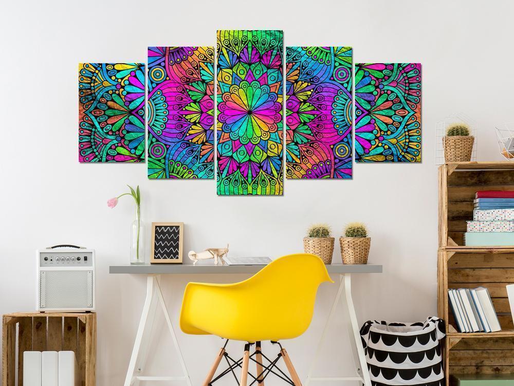 Canvas Print - Mandala: Peacock Feathers-ArtfulPrivacy-Wall Art Collection