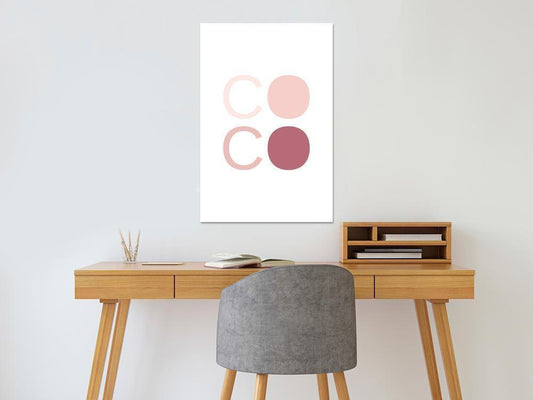 Canvas Print - Pink Coco (1 Part) Vertical-ArtfulPrivacy-Wall Art Collection