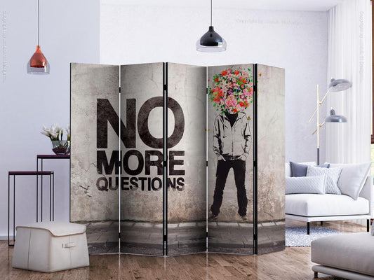 Decorative partition-Room Divider - No more questions II-Folding Screen Wall Panel by ArtfulPrivacy