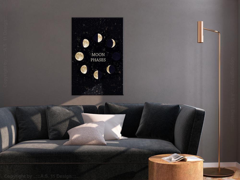 Canvas Print - Lunar Cycle (1 Part) Vertical-ArtfulPrivacy-Wall Art Collection