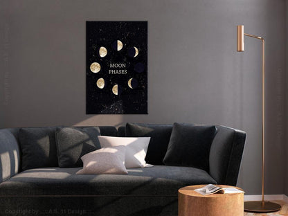 Canvas Print - Lunar Cycle (1 Part) Vertical-ArtfulPrivacy-Wall Art Collection