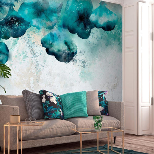 Wall Mural - Blue Poppies-Wall Murals-ArtfulPrivacy