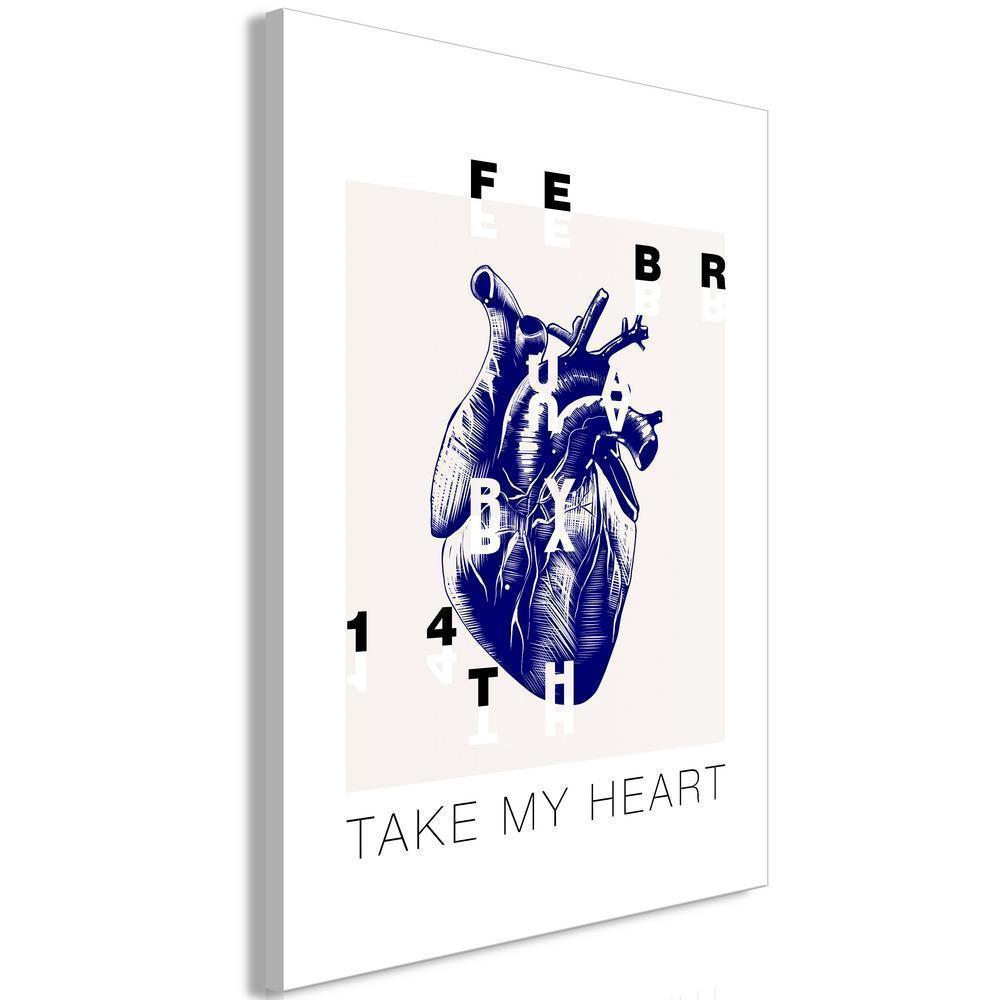 Canvas Print - Take My Heart (1 Part) Vertical-ArtfulPrivacy-Wall Art Collection