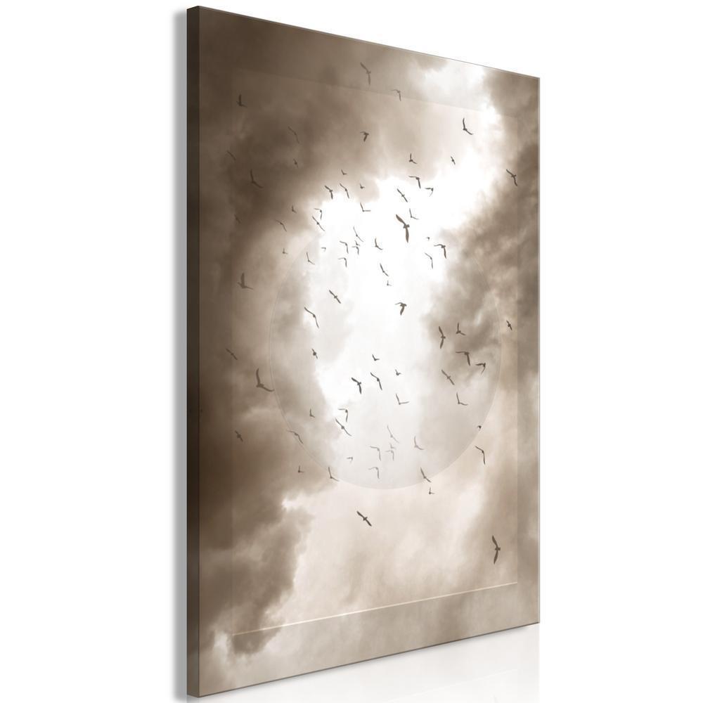 Canvas Print - Birds in the Clouds (1 Part) Vertical-ArtfulPrivacy-Wall Art Collection