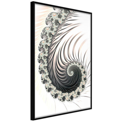 Abstract Poster Frame - Fractal Spiral (Positive)-artwork for wall with acrylic glass protection