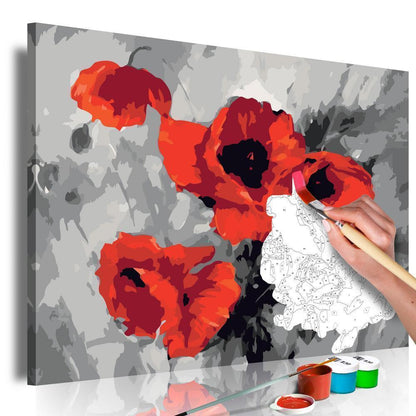 Start learning Painting - Paint By Numbers Kit - Bouquet of Poppies - new hobby