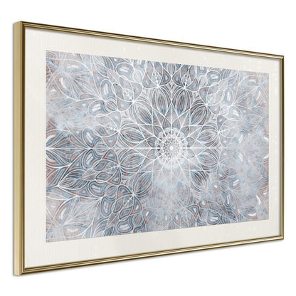 Abstract Poster Frame - Winter Mandala-artwork for wall with acrylic glass protection