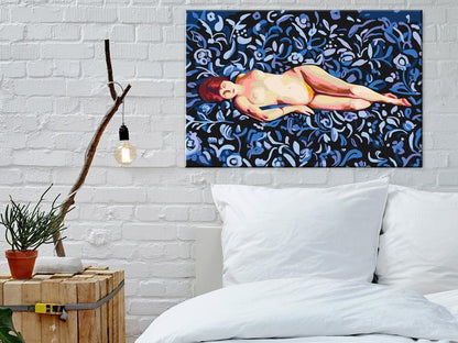 Start learning Painting - Paint By Numbers Kit - Nude on a Blue Background - new hobby