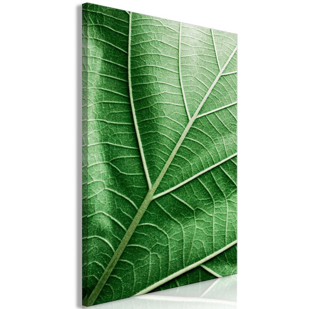 Canvas Print - Malachite Leaf (1 Part) Vertical-ArtfulPrivacy-Wall Art Collection