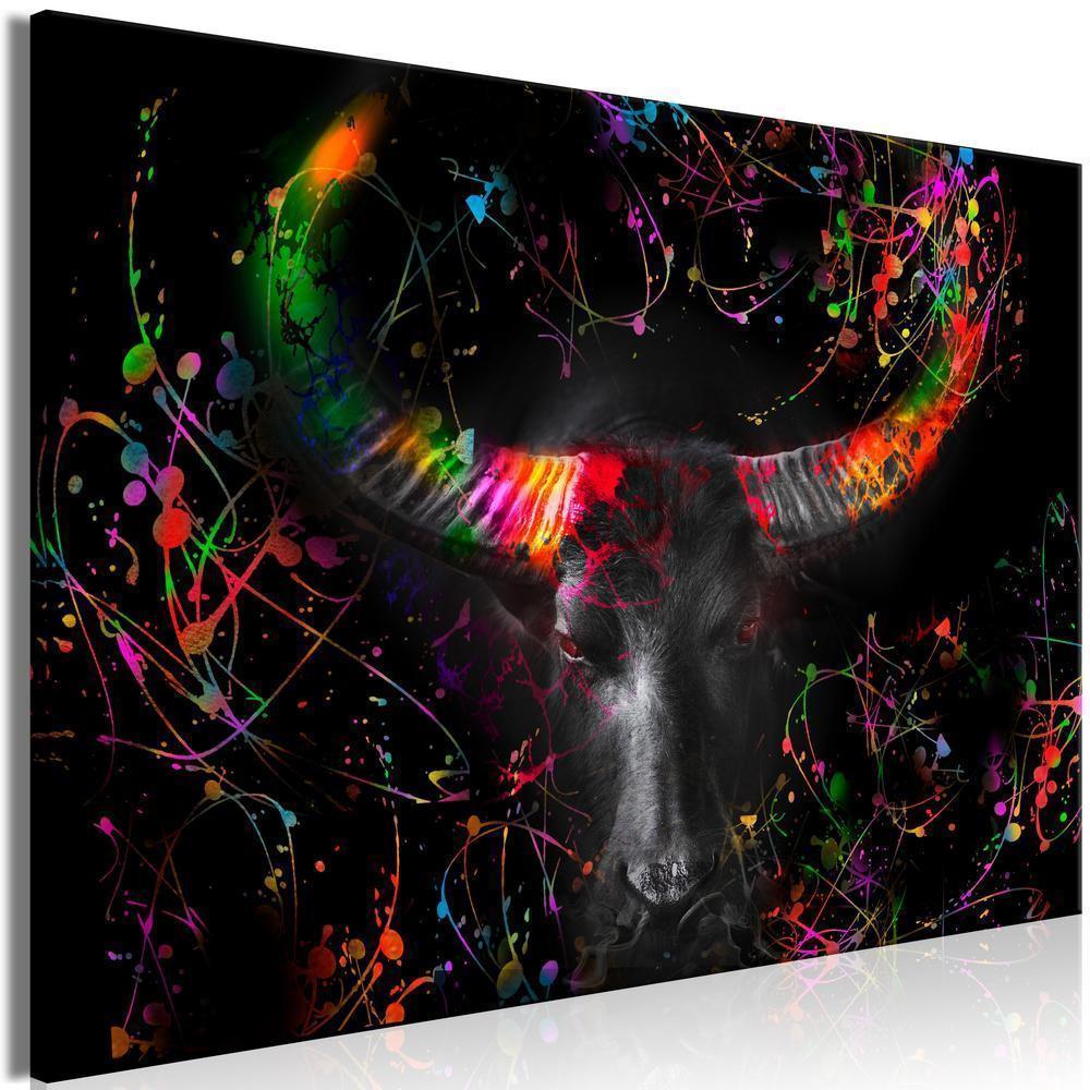 Canvas Print - Enraged Bull (1 Part) Vertical - Second Variant-ArtfulPrivacy-Wall Art Collection