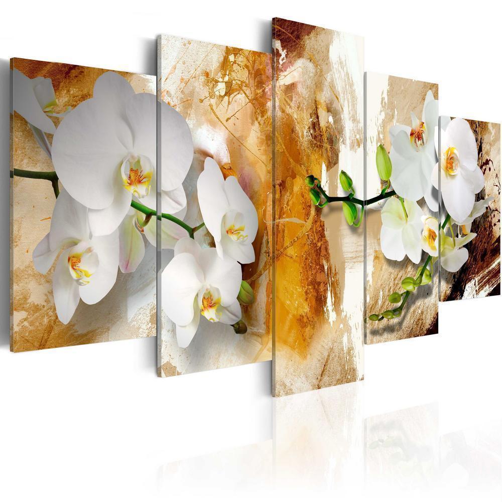 Canvas Print - Brown Paint and Orchid-ArtfulPrivacy-Wall Art Collection