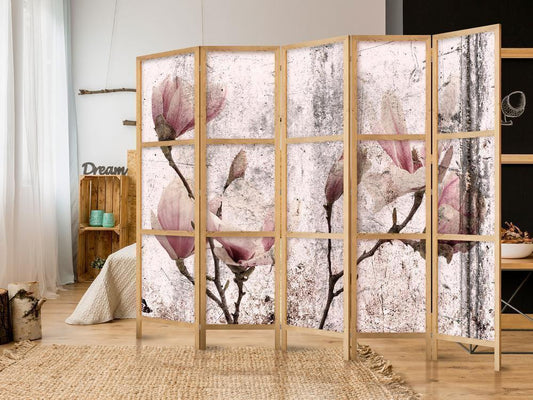 Shoji room Divider - Japanese Room Divider - Vintage Magnolias II - ArtfulPrivacy