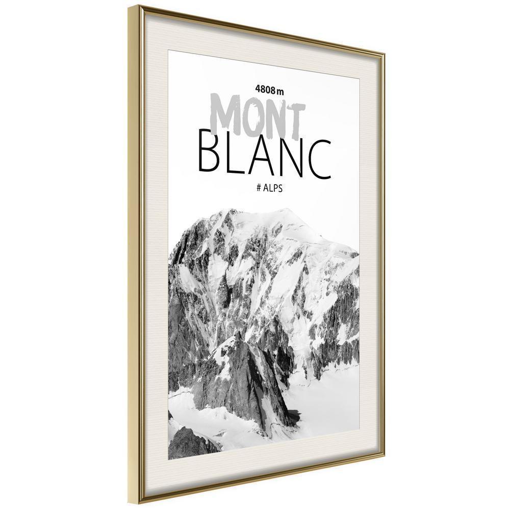 Winter Design Framed Artwork - Peaks of the World: Mont Blanc-artwork for wall with acrylic glass protection