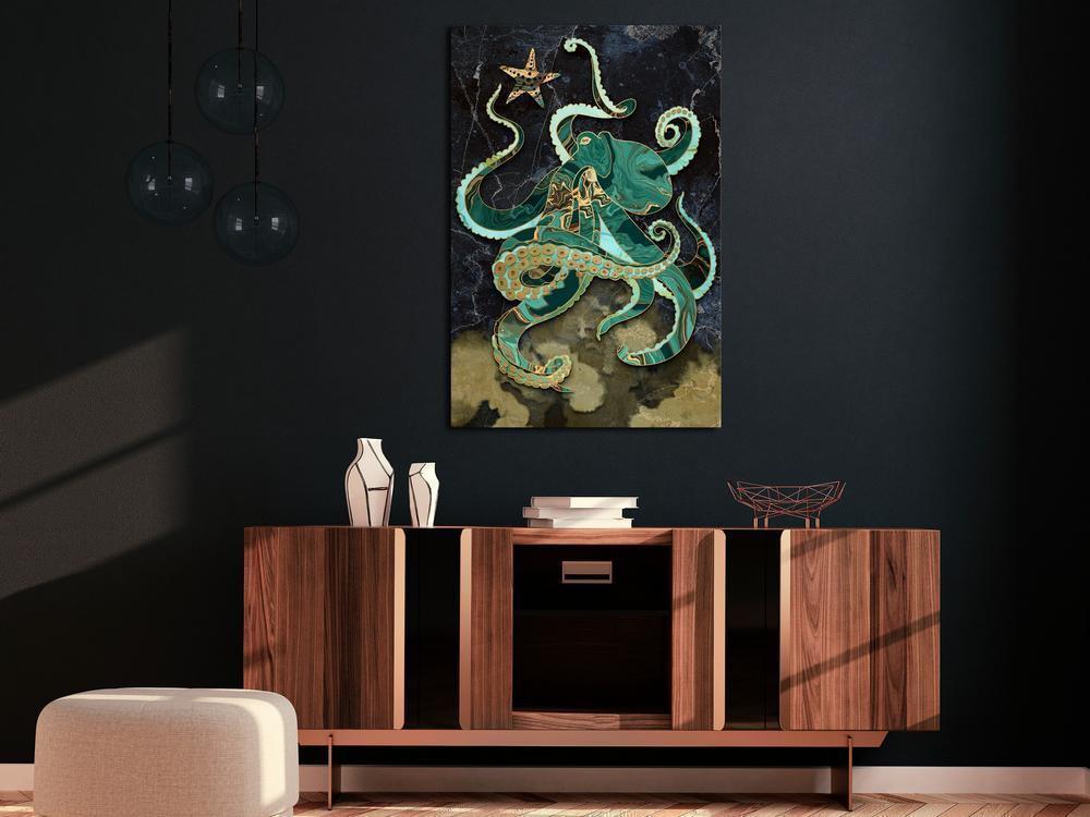 Canvas Print - Marble Octopus (1 Part) Vertical-ArtfulPrivacy-Wall Art Collection