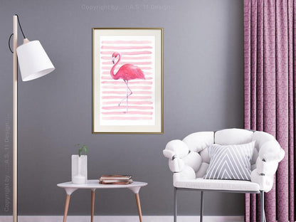 Nursery Room Wall Frame - Pink Flamingo-artwork for wall with acrylic glass protection