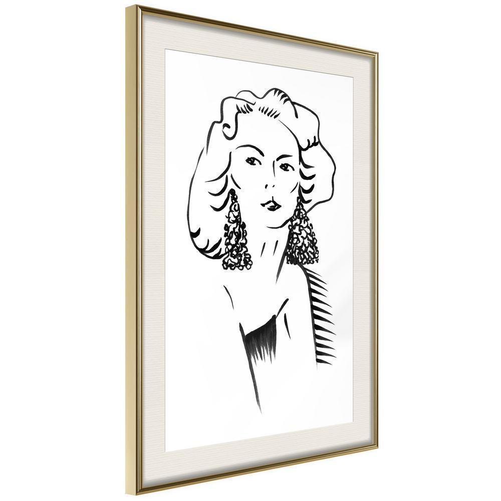 Black and White Framed Poster - Hypnotic Earrings-artwork for wall with acrylic glass protection
