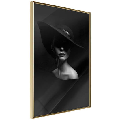 Wall Decor Portrait - Woman in a Hat-artwork for wall with acrylic glass protection