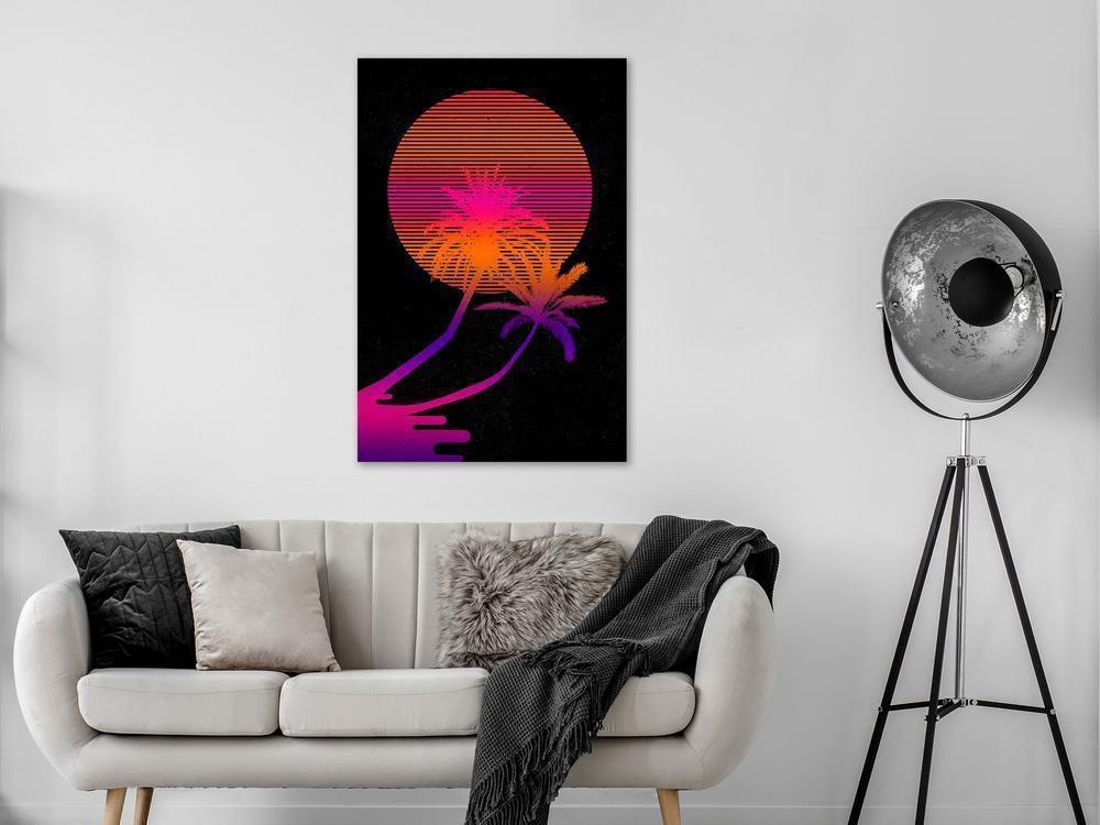 Canvas Print - Palm at Sunrise (1 Part) Vertical-ArtfulPrivacy-Wall Art Collection