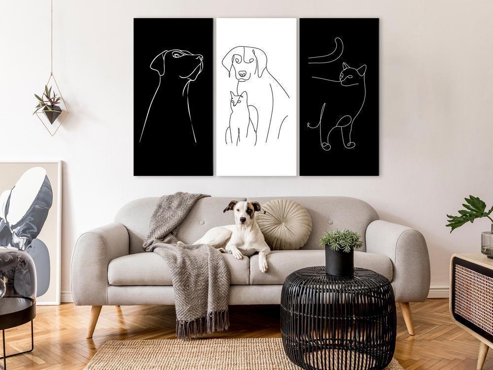 Canvas Print - Domestic Animals (3 Parts)-ArtfulPrivacy-Wall Art Collection