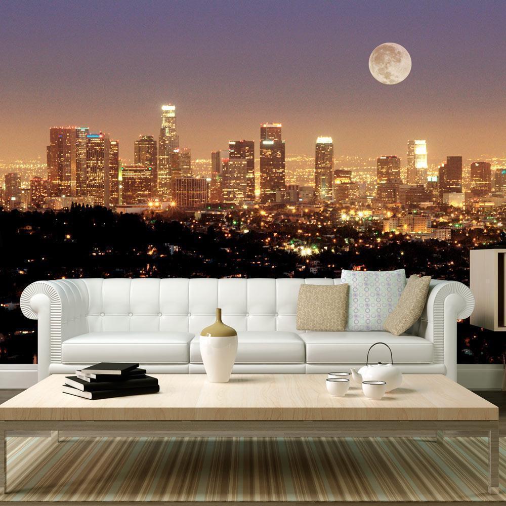 Wall Mural - The moon over the City of Angels-Wall Murals-ArtfulPrivacy