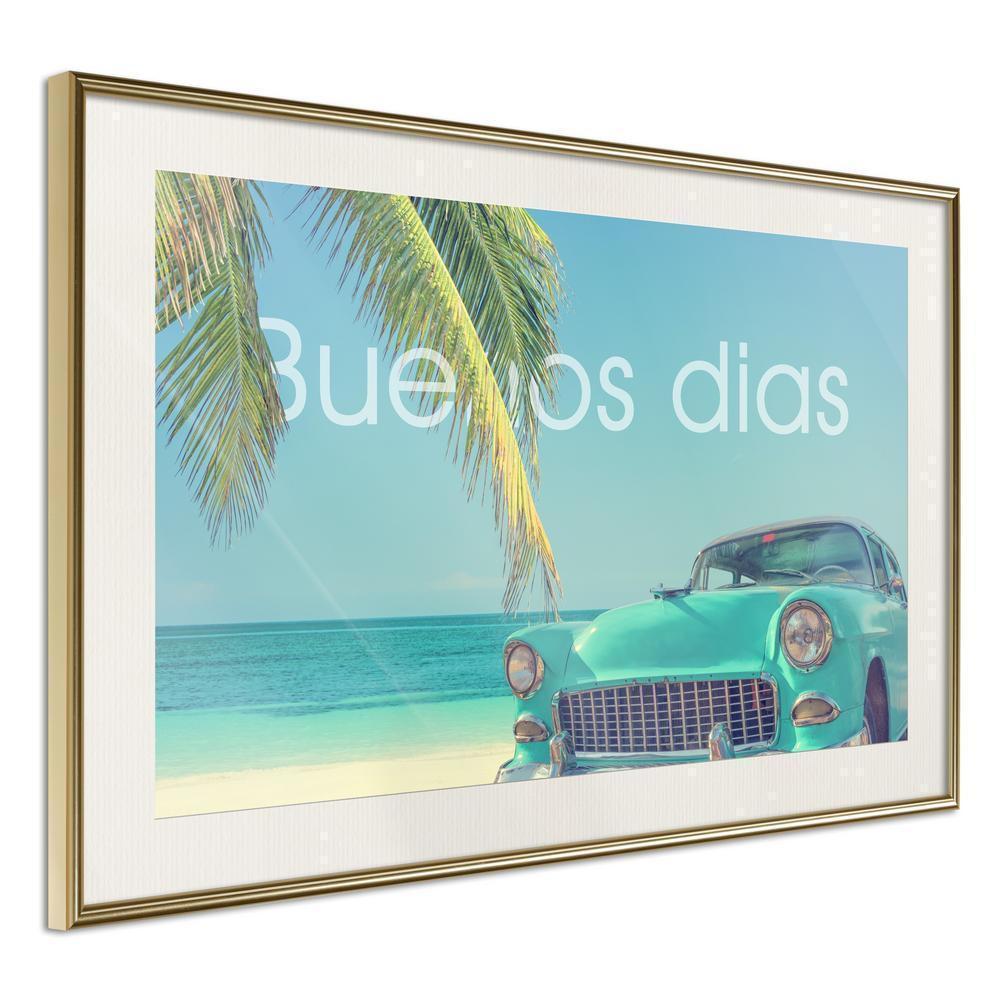 Typography Framed Art Print - Welcome to Paradise-artwork for wall with acrylic glass protection