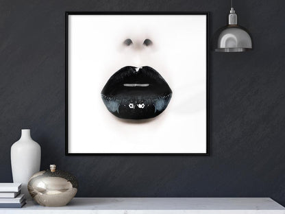 Wall Decor Portrait - Black Lipstick (Square)-artwork for wall with acrylic glass protection