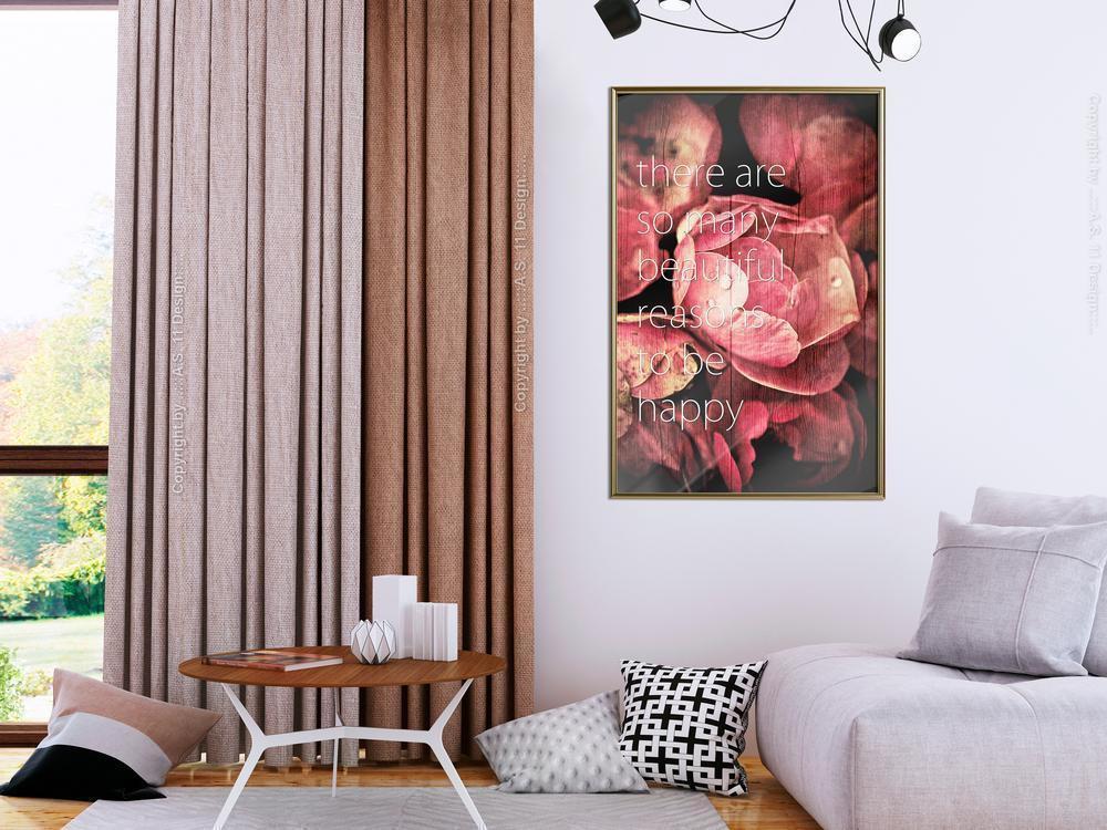 Botanical Wall Art - Many Reasons to Be Happy-artwork for wall with acrylic glass protection