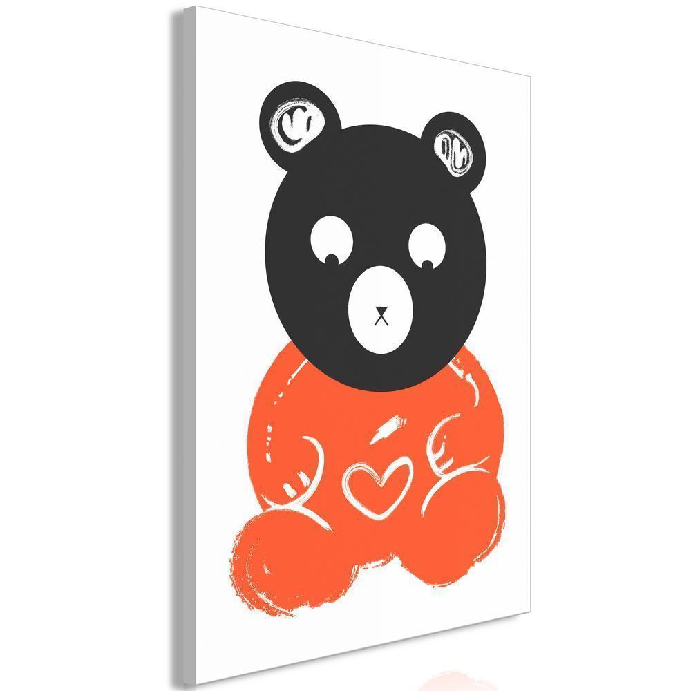 Canvas Print - Thoughtful Bear (1 Part) Vertical-ArtfulPrivacy-Wall Art Collection