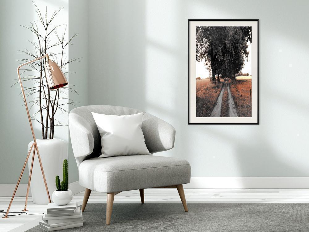 Autumn Framed Poster - Field Path-artwork for wall with acrylic glass protection