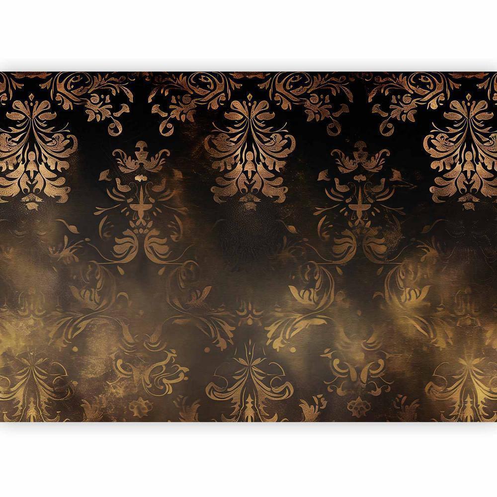 Wall Mural - Baroque Ornaments in Patinated Gold and Browns: Retro Motif