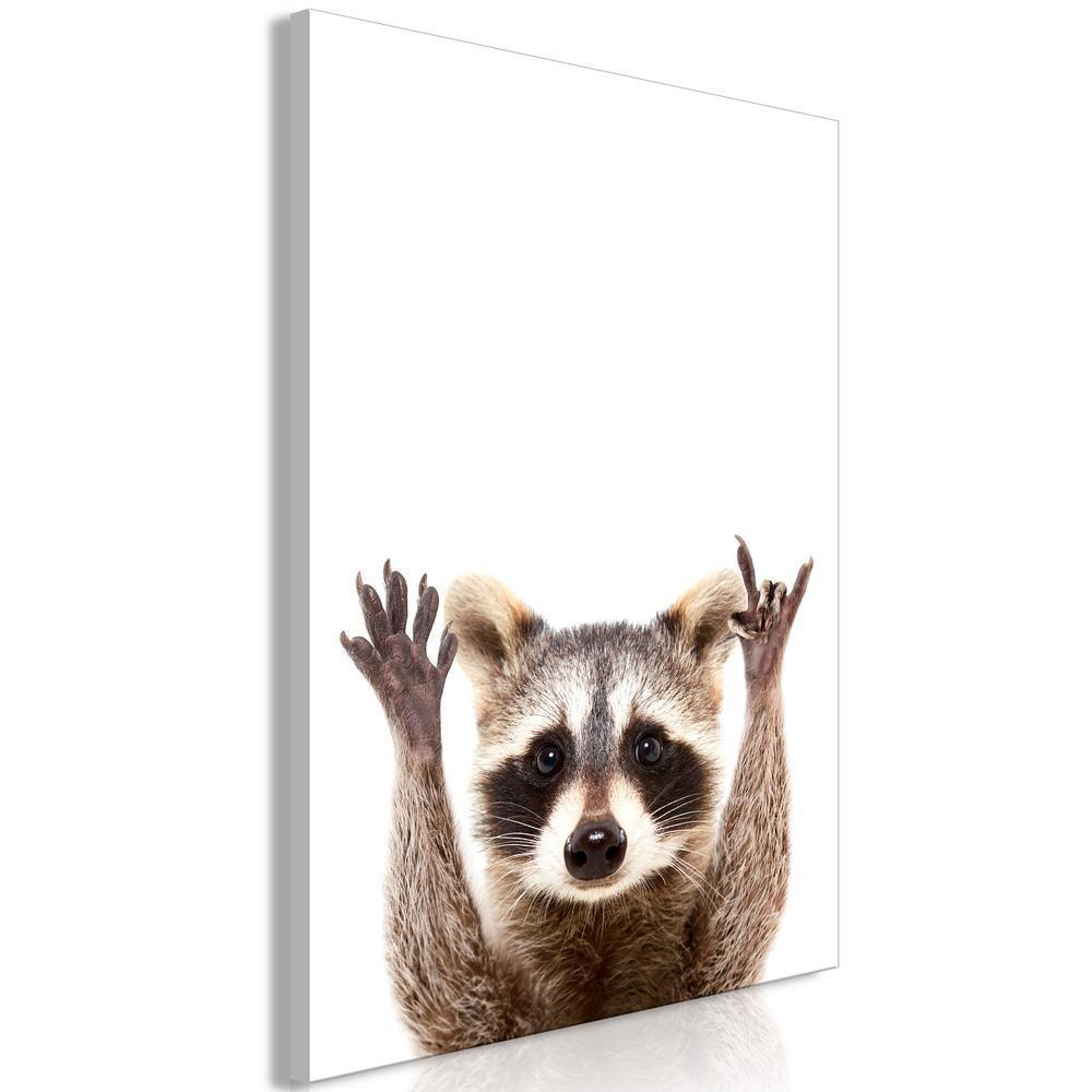 Canvas Print - Raccoon (1 Part) Vertical-ArtfulPrivacy-Wall Art Collection