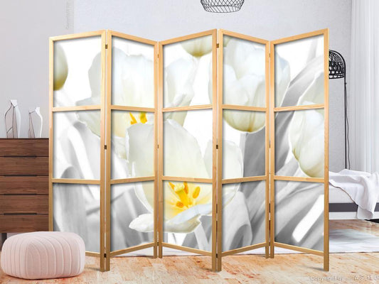 Shoji room Divider - Japanese Room Divider - Luminous Tulips II - ArtfulPrivacy