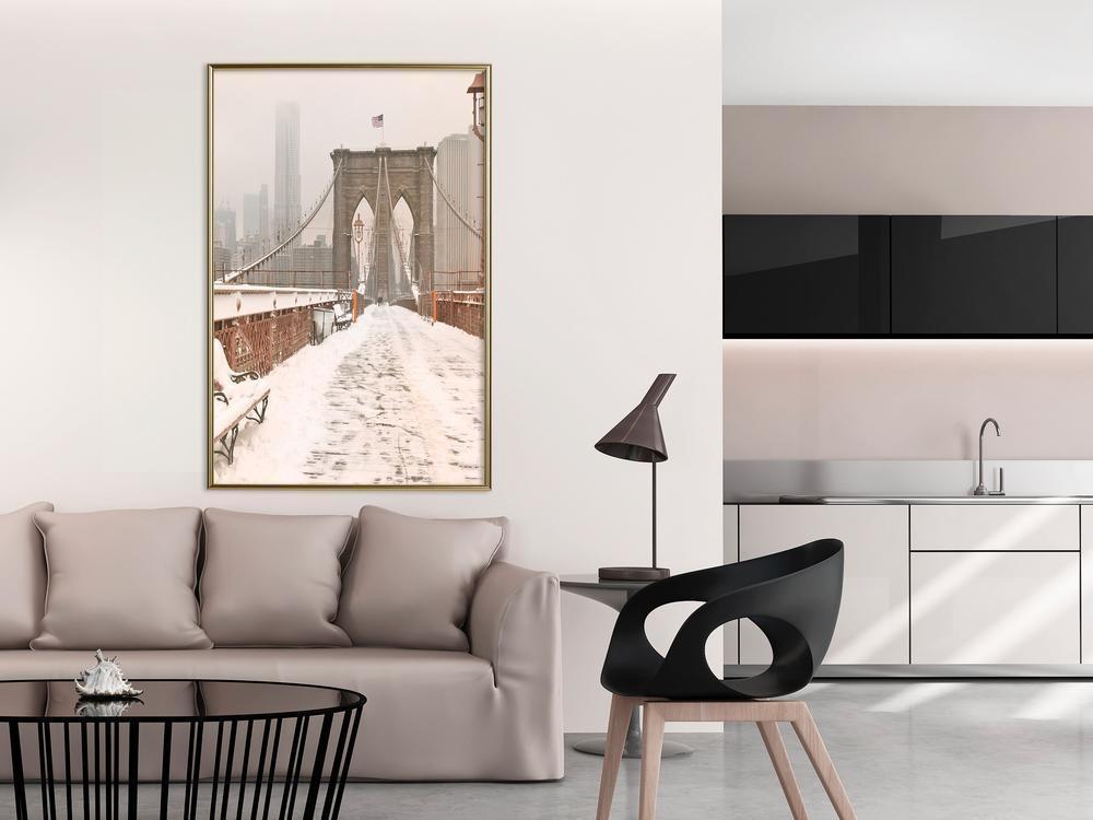 Winter Design Framed Artwork - Winter in New York-artwork for wall with acrylic glass protection