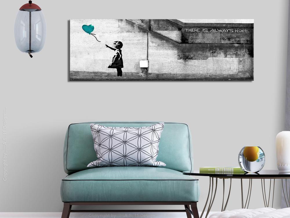 Canvas Print - There is Always Hope (1 Part) Narrow Turquoise-ArtfulPrivacy-Wall Art Collection