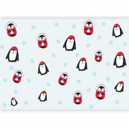 Wall Mural - Brawling Penguins