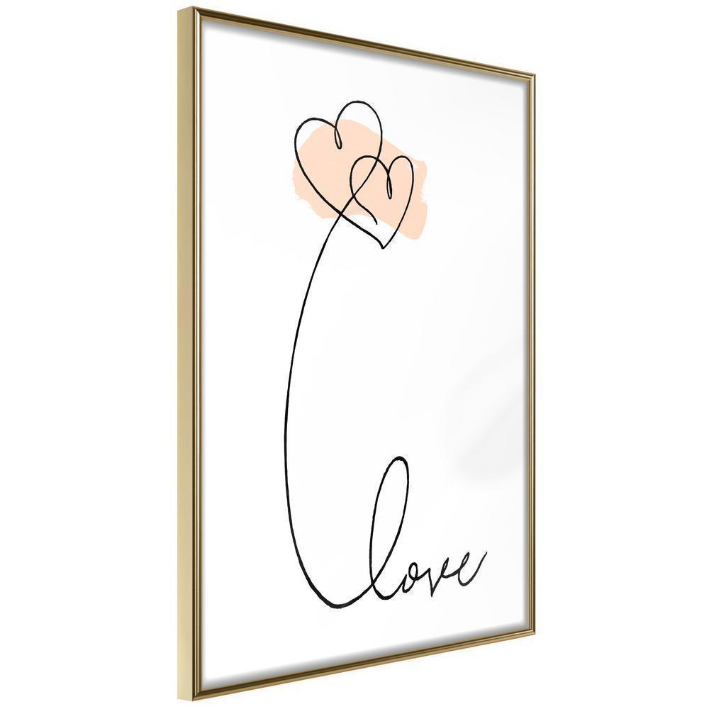 Black and White Framed Poster - Love Balloon-artwork for wall with acrylic glass protection