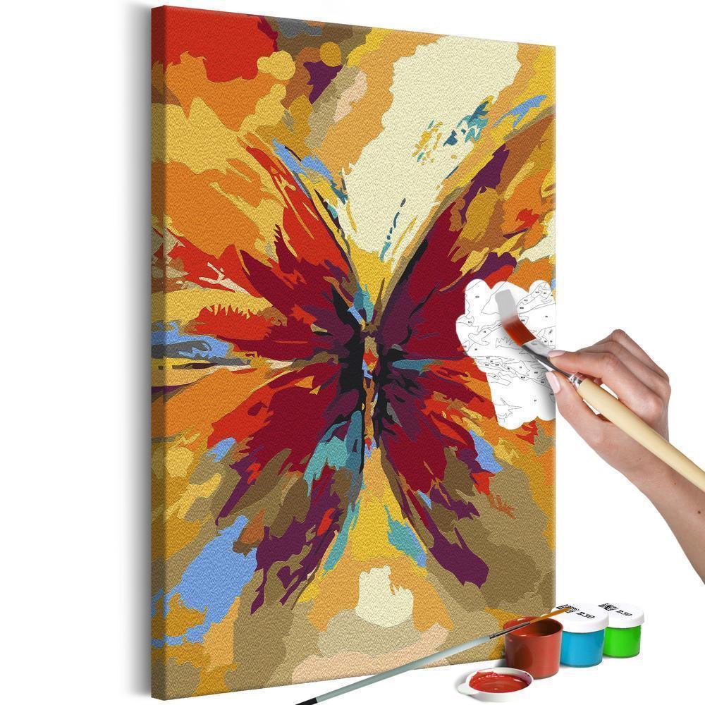 Start learning Painting - Paint By Numbers Kit - Multicolored Butterfly - new hobby