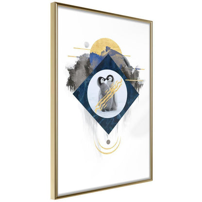 Winter Design Framed Artwork - Little Penguins-artwork for wall with acrylic glass protection
