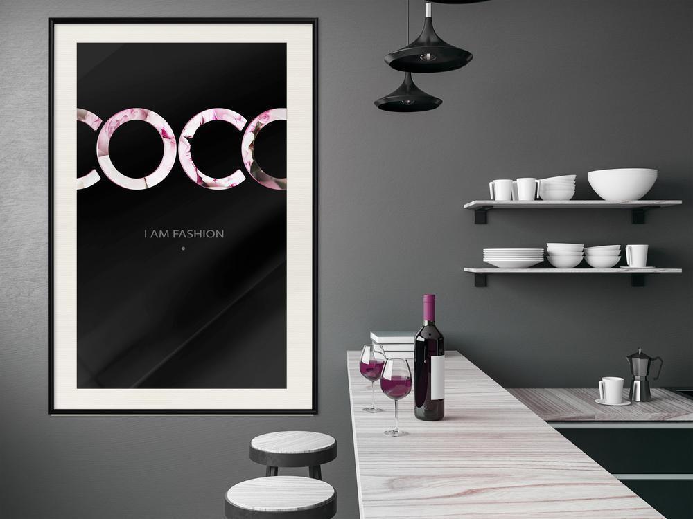 Typography Framed Art Print - Coco-artwork for wall with acrylic glass protection