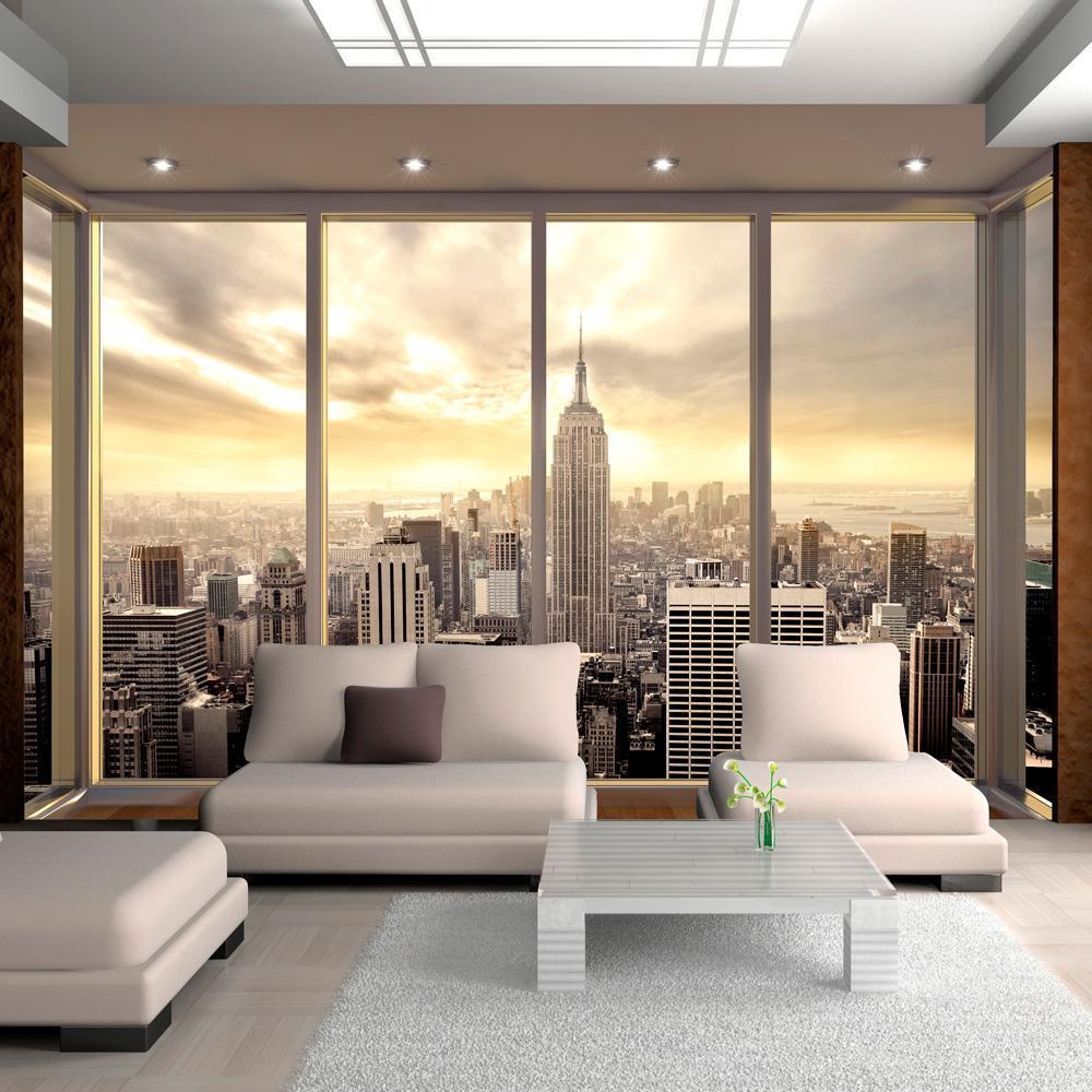 Wall Mural - Morning and skyscrapers-Wall Murals-ArtfulPrivacy