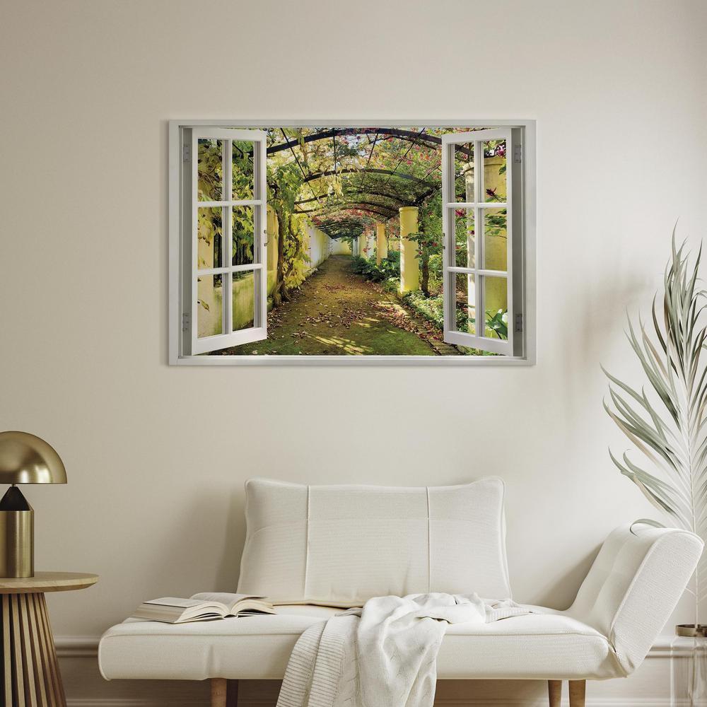 Canvas Print - Window: View on Pergola-ArtfulPrivacy-Wall Art Collection