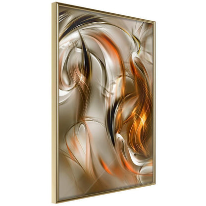 Abstract Poster Frame - Amber Breeze-artwork for wall with acrylic glass protection