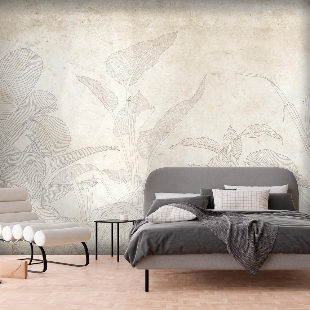 Wall Mural - Subtle Exotic Plants-Wall Murals-ArtfulPrivacy