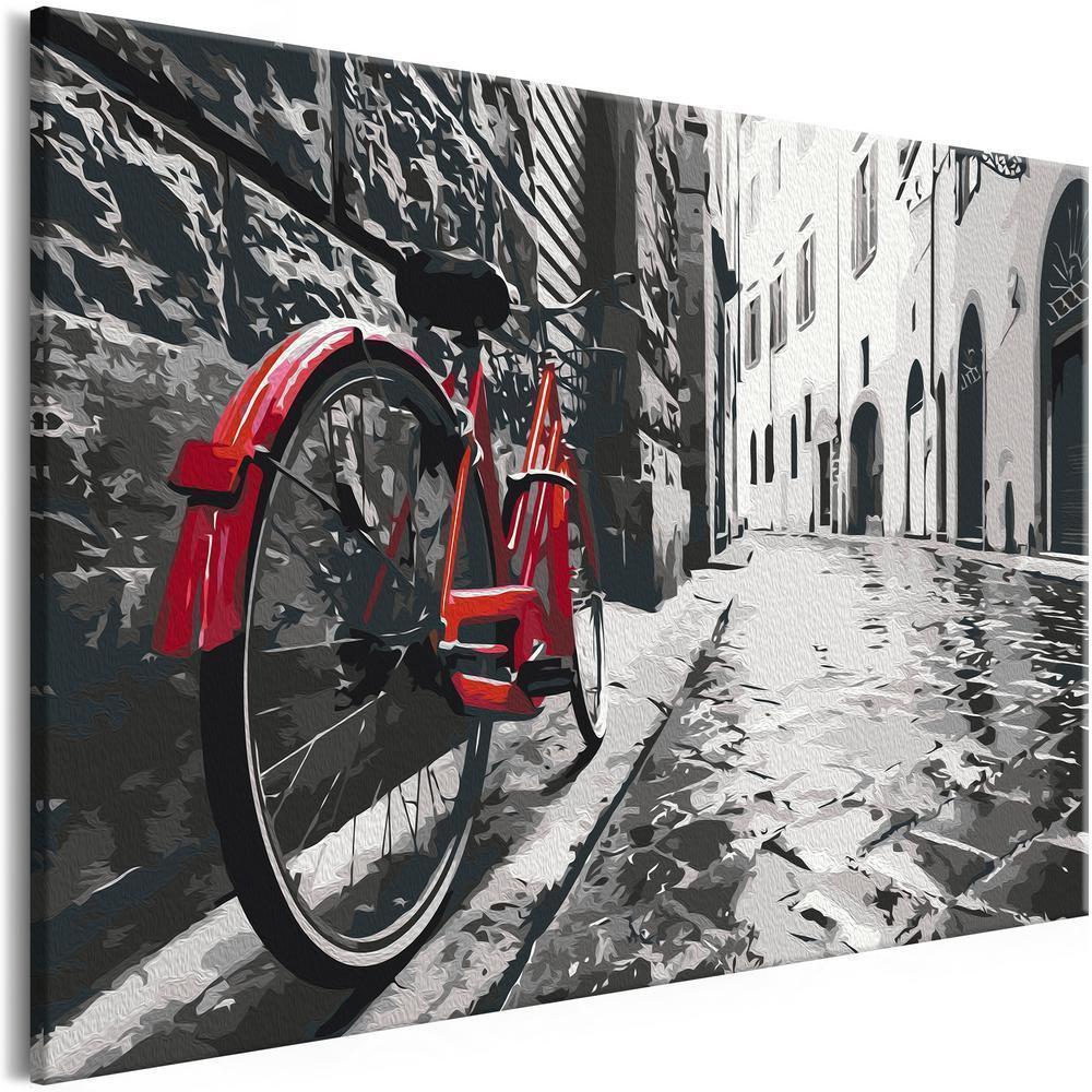 Start learning Painting - Paint By Numbers Kit - Red Bike - new hobby