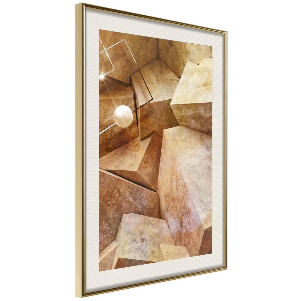 Autumn Framed Poster - Cubic Rocks-artwork for wall with acrylic glass protection