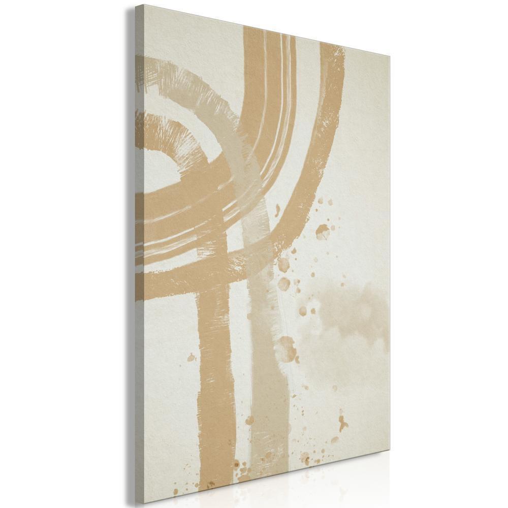 Canvas Print - Beige Minimalism (1 Part) Vertical-ArtfulPrivacy-Wall Art Collection