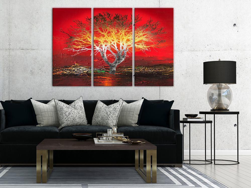 Canvas Print - Fiery Sky (3 Parts)-ArtfulPrivacy-Wall Art Collection