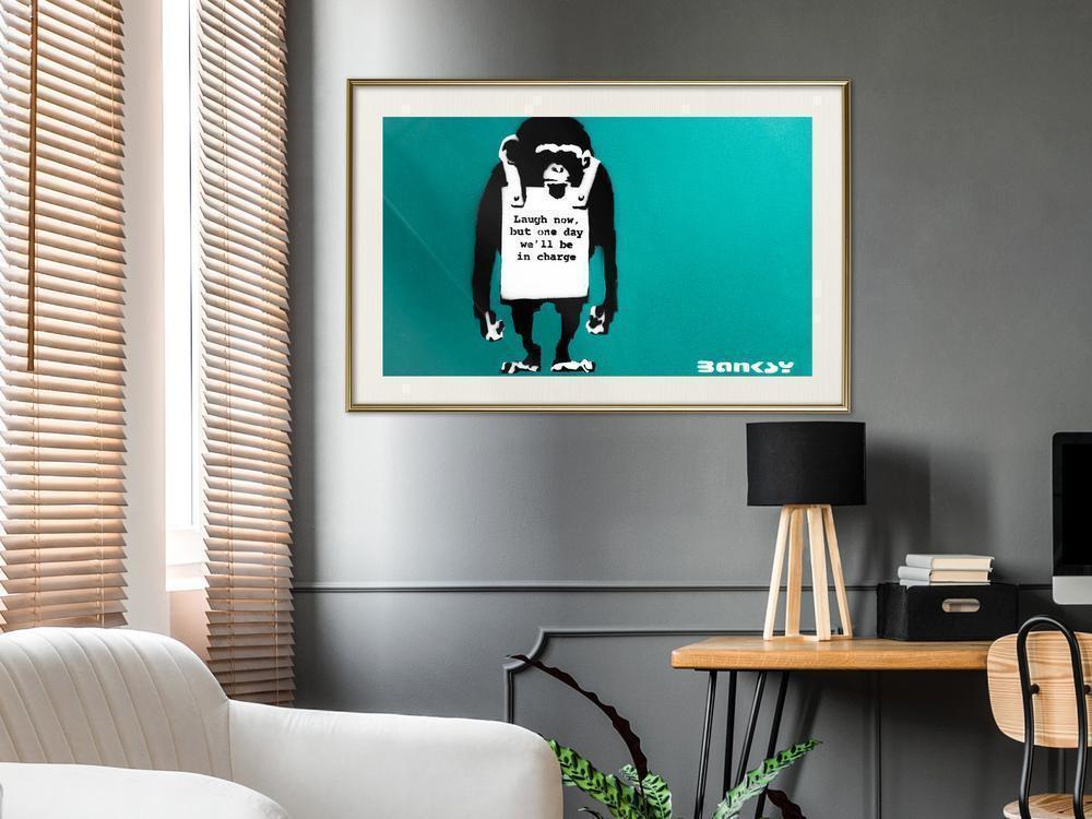 Urban Art Frame - Banksy: Laugh Now-artwork for wall with acrylic glass protection